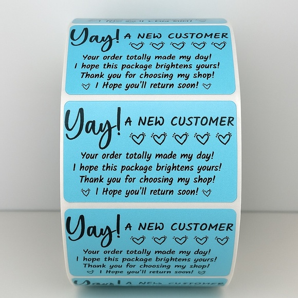 Yay! A New Customer Stickers Small Business Packaging Labels – Thank You STICKER - Picture 7 of 9